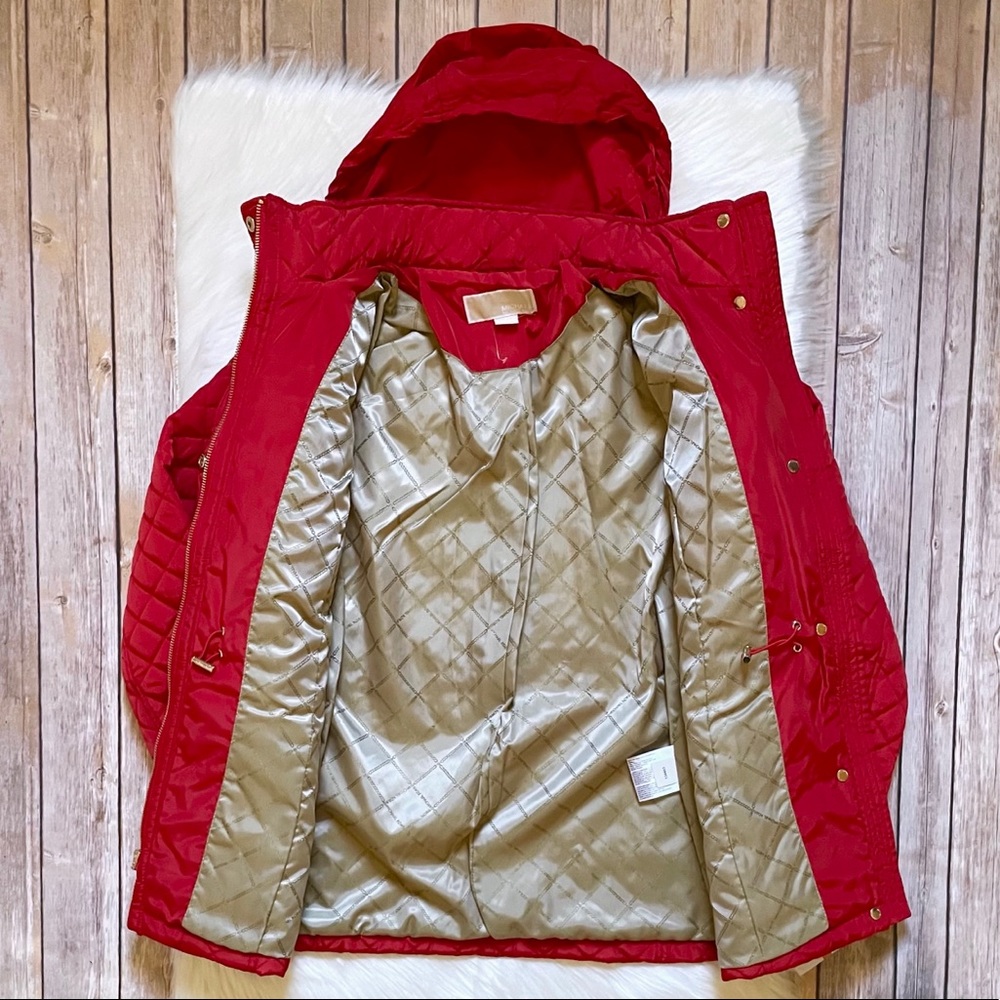 MICHAEL Michael Kors Quilted Crimson Red Jacket - Picture 8 of 11